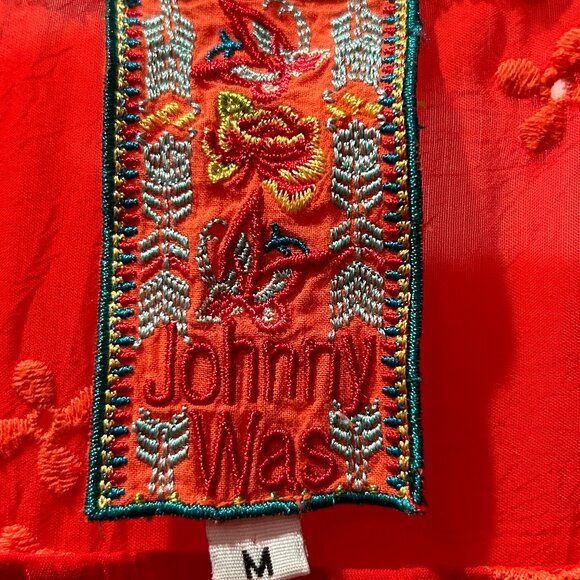 JOHNNY WAS, TANK TOP BEAUTIFUL ORANGE, 100% CUPRIA RAYON, MEDIUM - Picture 2 of 3